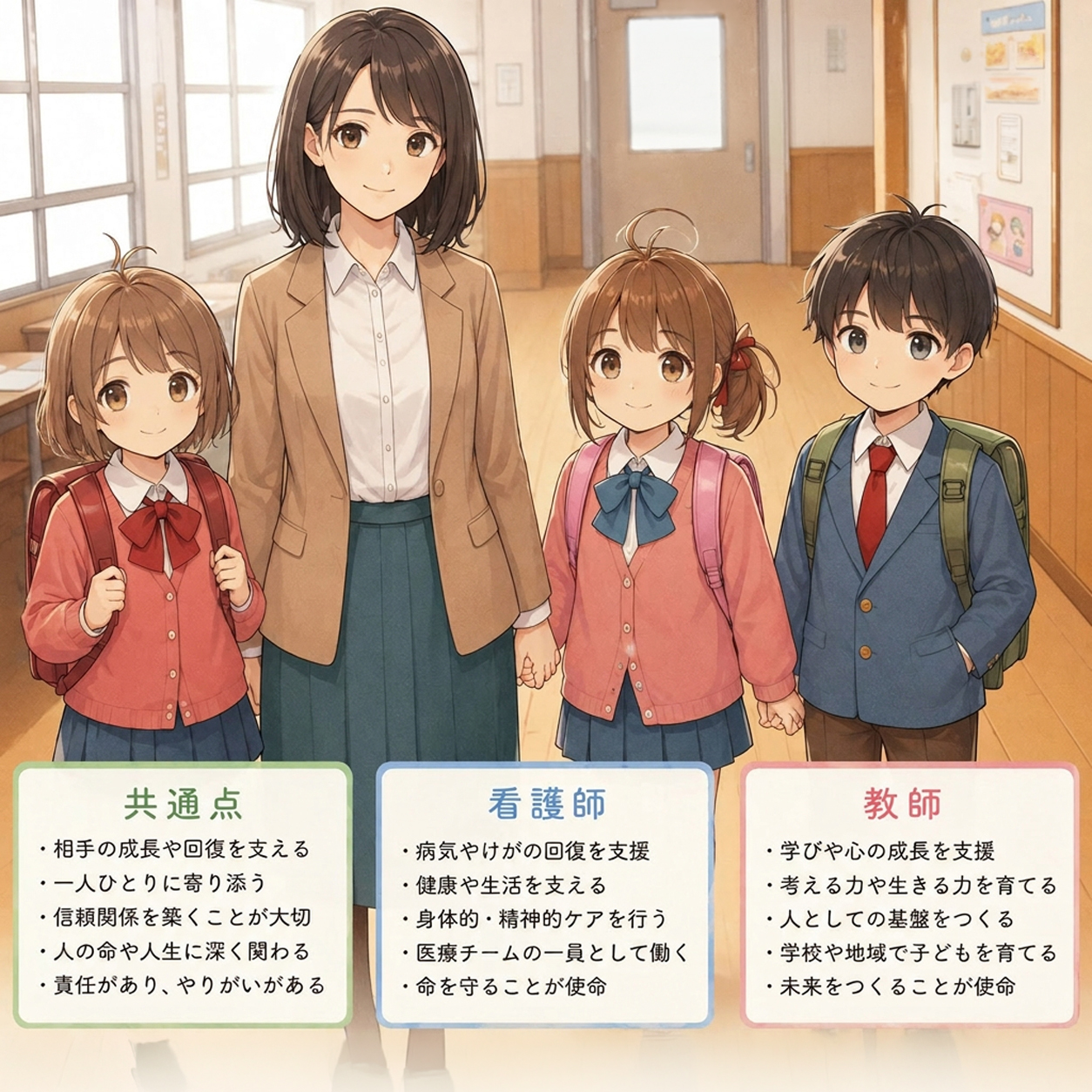 看護学校入試の小論文『看護師と教師は何が同じで何が違うか』の画像 京都の看護予備校アルファゼミナール